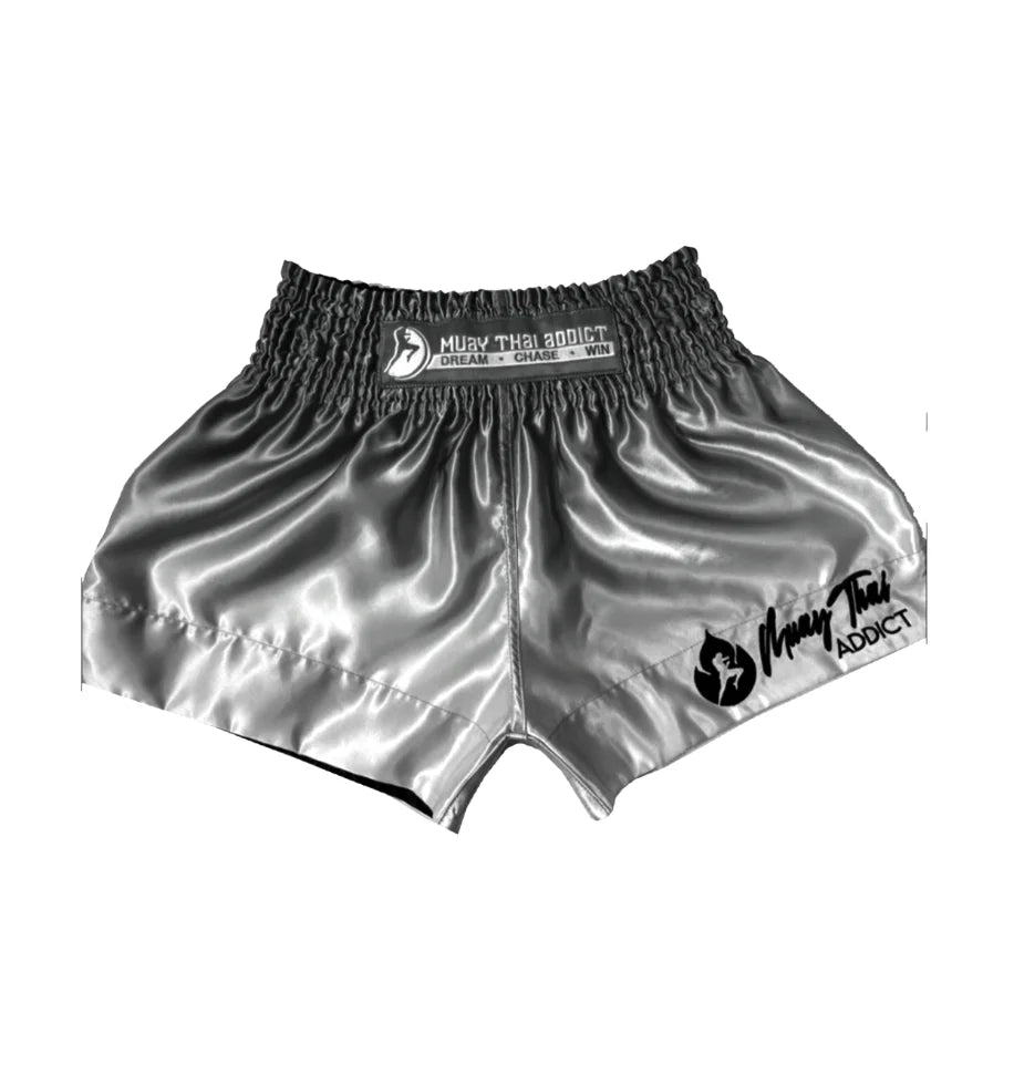 Stylish Black Faded Muay Thai Shorts for Ultimate Performance