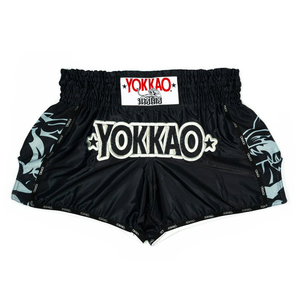 Muay Thai Shorts in Silver - Authentic Design