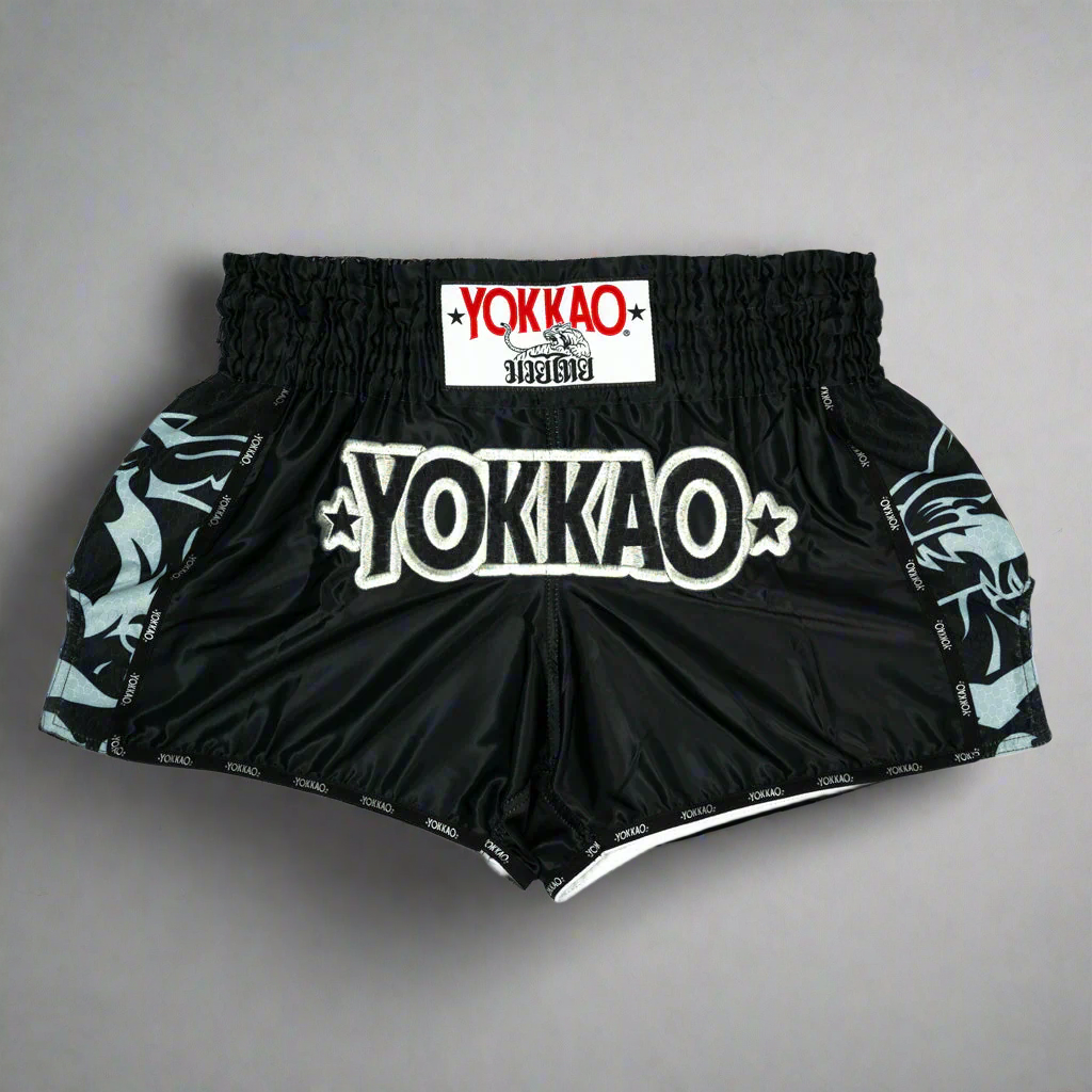 Muay Thai Shorts in Silver - Authentic Design