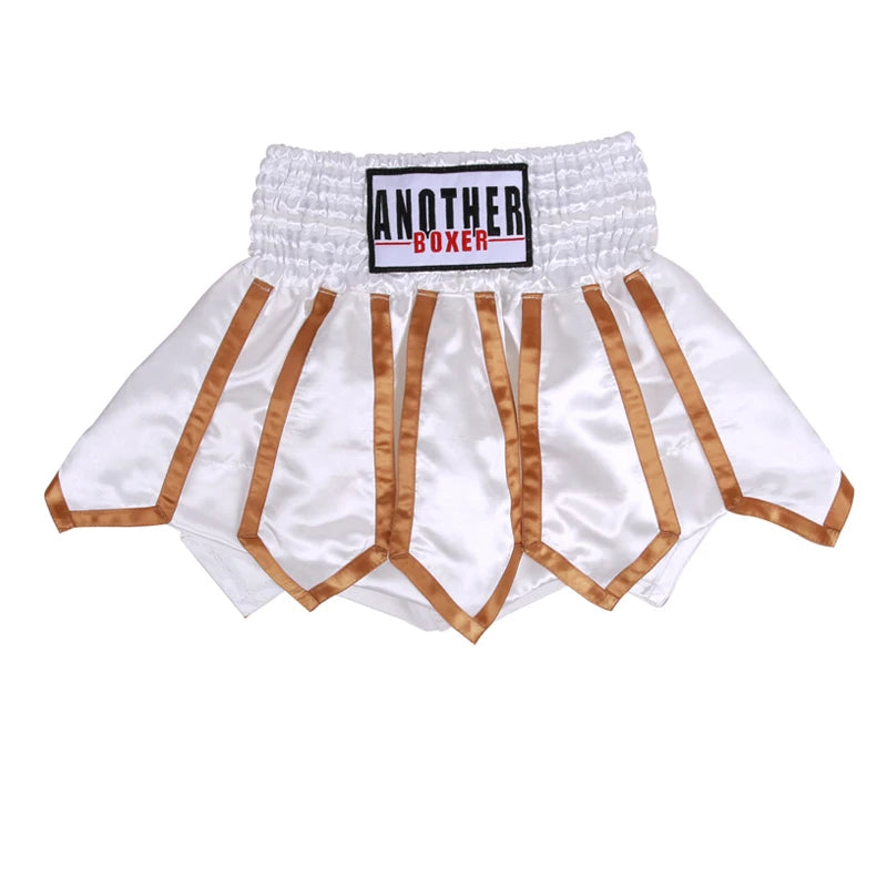 Professional title: "Muay Thai Shorts for Women, Men, and Kids - Kickboxing MMA Shorts with Lotus Tassels - BJJ Grappling Fight Wear"