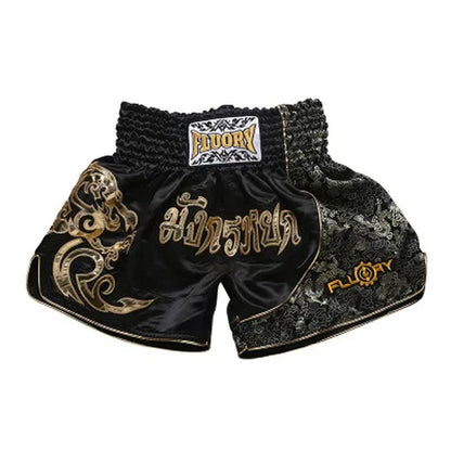 Fluory Printing Fight Shorts Boxing Shorts Embroidery Patches Muay Thai Shorts