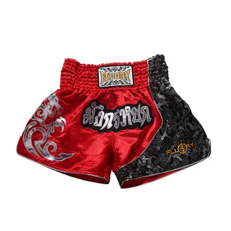 Fluory Printing Fight Shorts Boxing Shorts Embroidery Patches Muay Thai Shorts