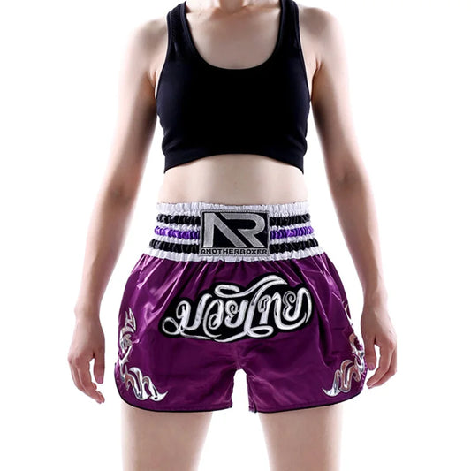 Professional title: "Unisex Muay Thai Boxing Shorts for MMA, Kickboxing, and Martial Arts - Youth and Adult Sizes Available"