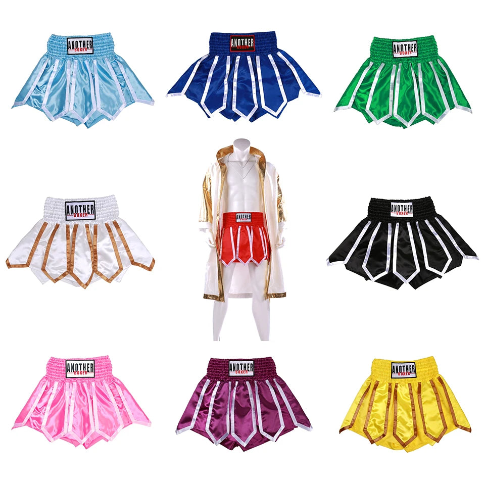 Professional title: "Muay Thai Shorts for Women, Men, and Kids - Kickboxing MMA Shorts with Lotus Tassels - BJJ Grappling Fight Wear"